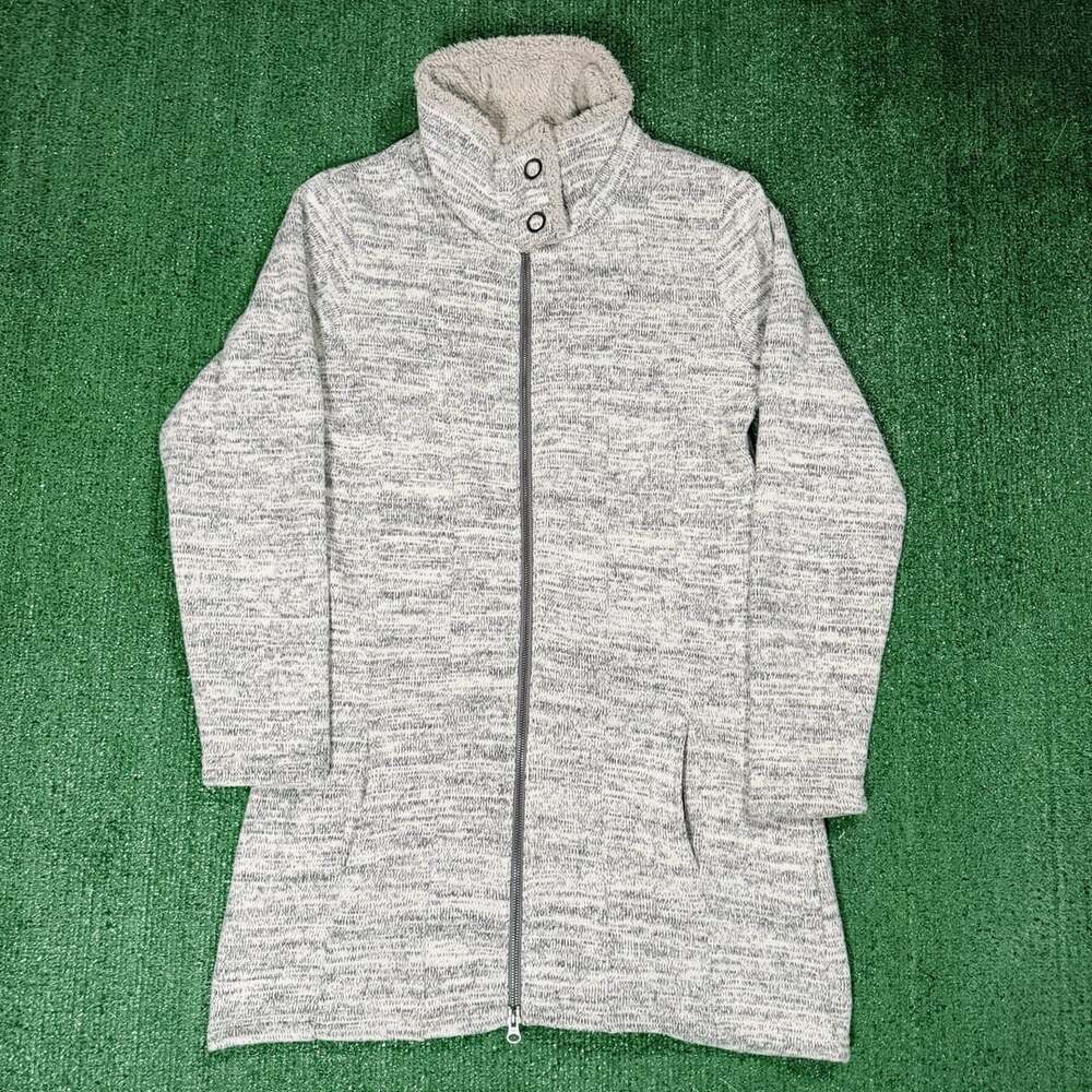 Womenโs Kuhl Alaska Coatigan Size Small Heathered Gray Fleece Zip Long Jacket